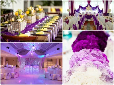 Оформление свадьбы в фиолетовом цвете фото