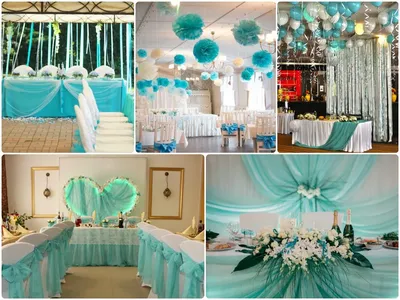 Свадьба в бирюзовом цвете: 100 фото-идей оформления зала, подбора нарядов  невесты, жениха и гостей, дизайна кортежа и пригласительных