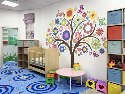 Современный оформление стен в детском саду (61 фото)