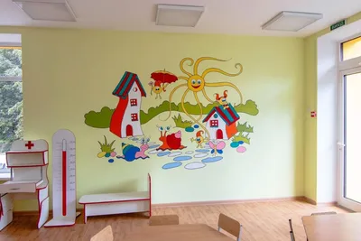 Рисунки на стенах в детском саду - 68 фото