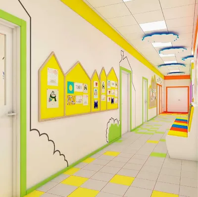 Оформление стен коридора в детском саду (61 фото)