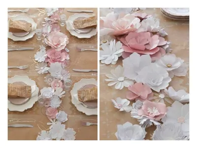 Украшение стола бумажными цветами | Бумажные цветы