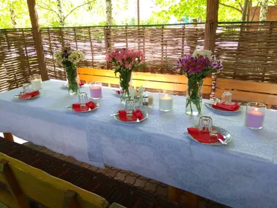 Украшение стола цилиндрическими вазами | блог Liliya Flowers