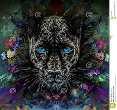 Pantera с голубыми глазами иллюстрация штока. иллюстрации насчитывающей  пума - 59984069
