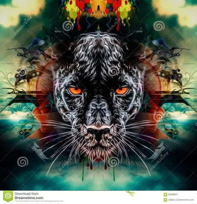 Pantera с голубыми глазами иллюстрация штока. иллюстрации насчитывающей  хищник - 60008857
