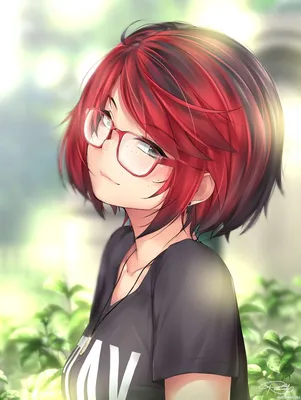 Аниме девушка с красными волосами в красных очках — Авы и картинки | Anime  red hair, Manga girl, Rei ayanami