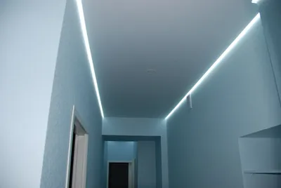 Парящий потолок с подсветкой в прихожей - 72 фото