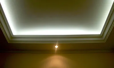 Потолок из гипсокартона без плинтуса - 72 фото