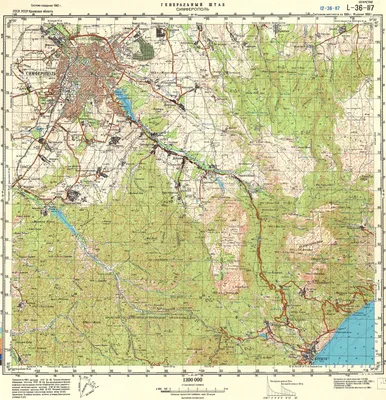 Перевальное - подробная бумажная карта для печати, скачать бесплатно, карты  автодорог, топографическая карта jpg