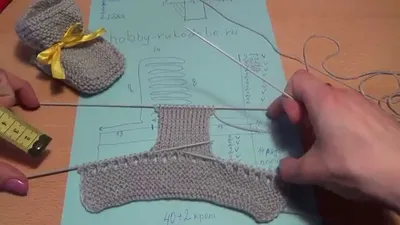 Схема вязания пинеток спицами - 2 шаг // Scheme knitting bootees knitting  needles - 2 step - YouTube