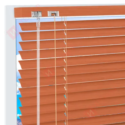 Горизонтальные алюминиевые жалюзи на пластиковые окна - цвет  оранжево-коричневый - купить по низкой цене