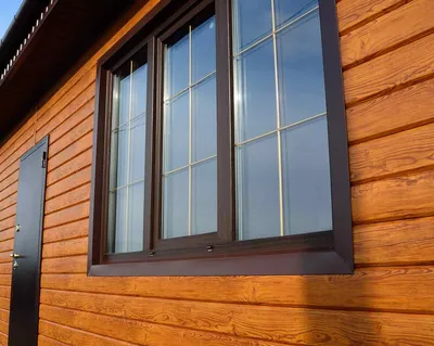 Пластиковые окна коричневого цвета фото