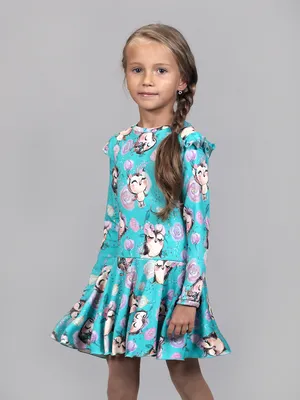 Платье с крылышками \"совушки/бирюза\" - купить в Санкт-Петербурге на  https://www.zaitsew.ru/