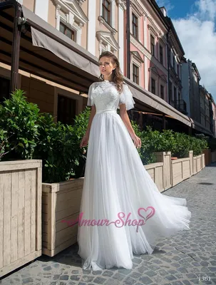 Свадебное платье с рукавчиками крылышками, цена 6806 грн — Prom.ua  (ID#919984340)