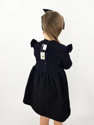 Платье черное с крылышками - купить по выгодной цене | Кнопики - одежда и  текстиль для Вашего малыша