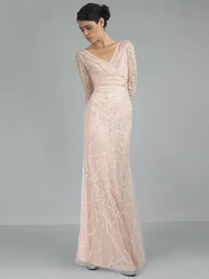 Романтичное вечернее платье в стиле ампир BASIX BLACK LABEL D6025L pink