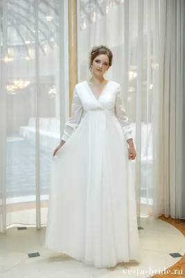 Закрытое свадебное платье Ампир (в греческом стиле) Elen size - Vesta Санкт  Петербург