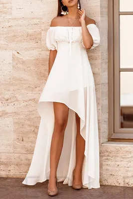 Белое платье в стиле ампир со шлейфом - купить оптом