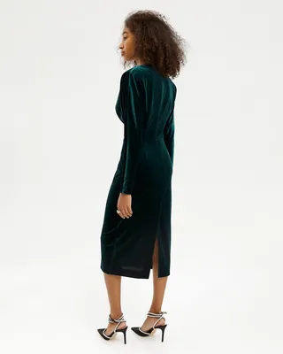 Платье из бархата темно-зеленого цвета - 2MOOD