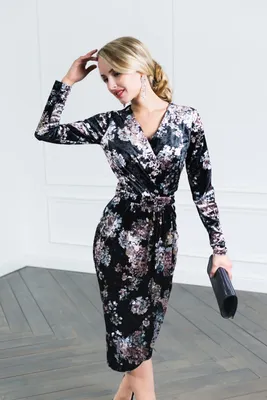Бархатные платья в рубчик женские от 460 руб. купить в интернет-магазине -  First-Fem.Ru