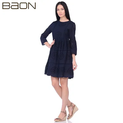 Женское платье бэби-долл из кружевного шитья Baon B459043 - купить по  выгодной цене | AliExpress
