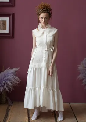 М.Б.ЛАБ - Платье Виталина из нежного шитья и вуали белое