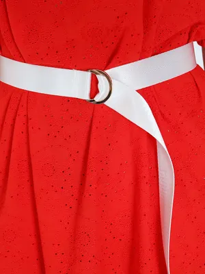 Платье из кружевного шитья LO красное купить в Москве в интернет магазине с  доставкой - Misslo