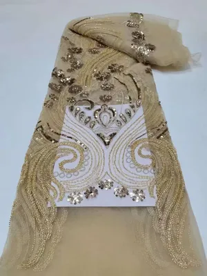 Новейшие африканские бусины, кружевная ткань 2022, нигерийская французская  сетчатая кружевная ткань для шитья свадебного платья, арт.  1005004067418907, цена 87 р., фото и отзывы | 32delfin.ru