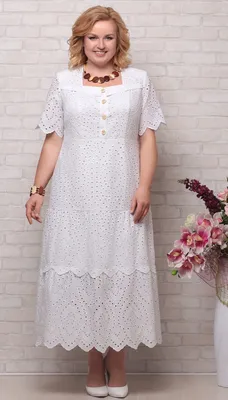 Длинное летнее платье с шитьем, белое - купить в Москве ◈ цена в  интернет-магазине «L'Marka»