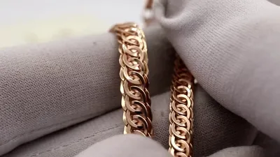 EliteGold - цепочка в красном золоте с плетением ауди шириной 6 мм - YouTube