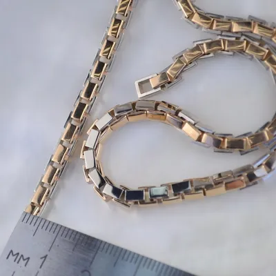 Золотая цепочка из двух видов золота плетение Рептилия (цена за грамм) |  Купить в Москве - Nota-Gold