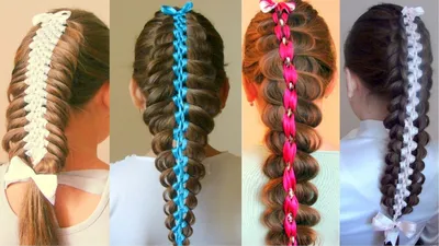 Плетение кос с лентами видео