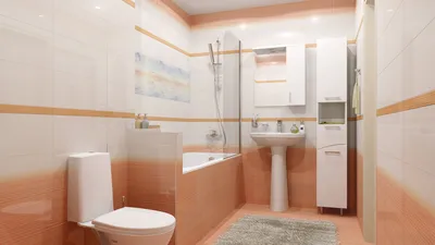 Оранжевая плитка для ванной - 46 фото