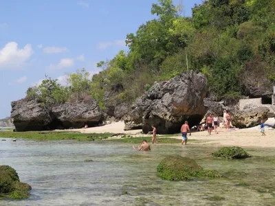 Padang padang beach большая панорама остров бали индонезия | Премиум Фото