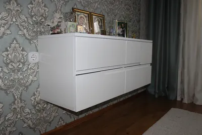 Белый длинный комод в гостиную - 63 фото