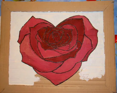 Мастер класс: картина из фасоли \"Роза-сердце\" | milaruk.ru