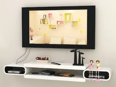 Полка под телевизор на стену: навесная в гостиной своими руками, шкаф во  всю стену