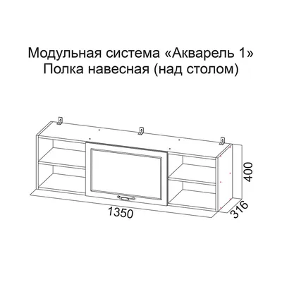 Полка навесная (над столом) Акварель 1 Цветы (SV-мебель) – купить в  интернет-магазине Мебель на дом, Санкт-Петербург
