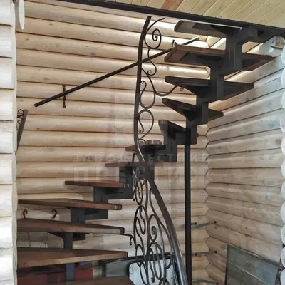 Полувинтовая лестница с ковкой ЛС-2370 - купить в Санкт-Петербурге, цена от  540000 руб.