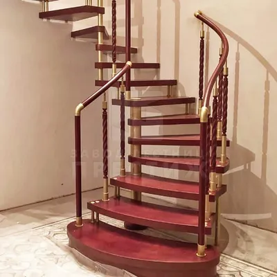Полувинтовая лестница в классическом стиле ЛС-2587 - купить в Москве, цена  от 991000 руб.
