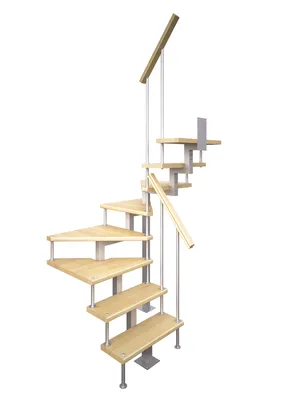 Полувинтовые лестницы на второй этаж (дерево, металл)