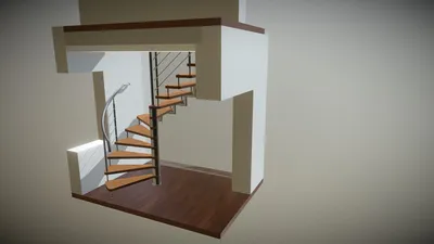 Лестница полувинтовая (больцевая) - 3D model by ArtStairs (@ArtStairs)  [aa57809]