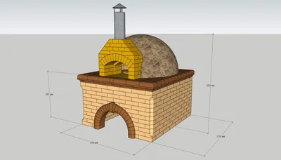 Помпейская печь из кирпича в формате 3D
