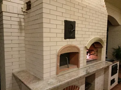 Печь Goti в комплексе с мангалом в стене - Rosso Forni