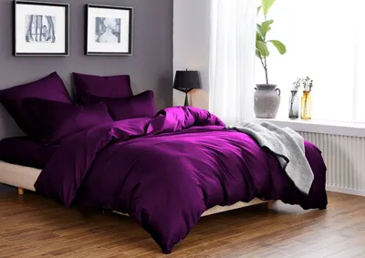 Купить недорого Однотонное постельное белье фиолетовое Violet