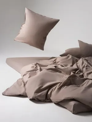 Однотонное постельное белье из перкаликоричневый