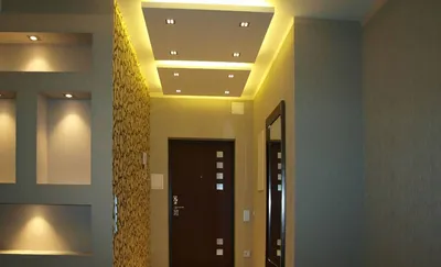 Потолок в коридоре из гипсокартона фото: подвесные для длинного своими  руками, дизайн