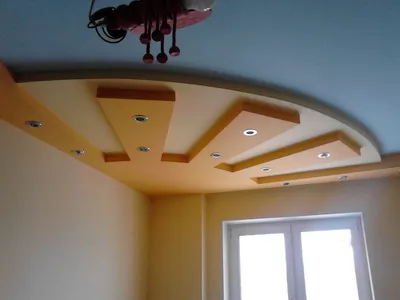 Двухуровневые потолки из гипсокартона - 60 фото