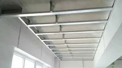 потолок из гипсокартона с нишей для штор. Drywall ceiling. - YouTube