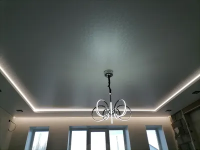 Двухуровневый натяжной потолок с подсветкой в нише - компания Сфера